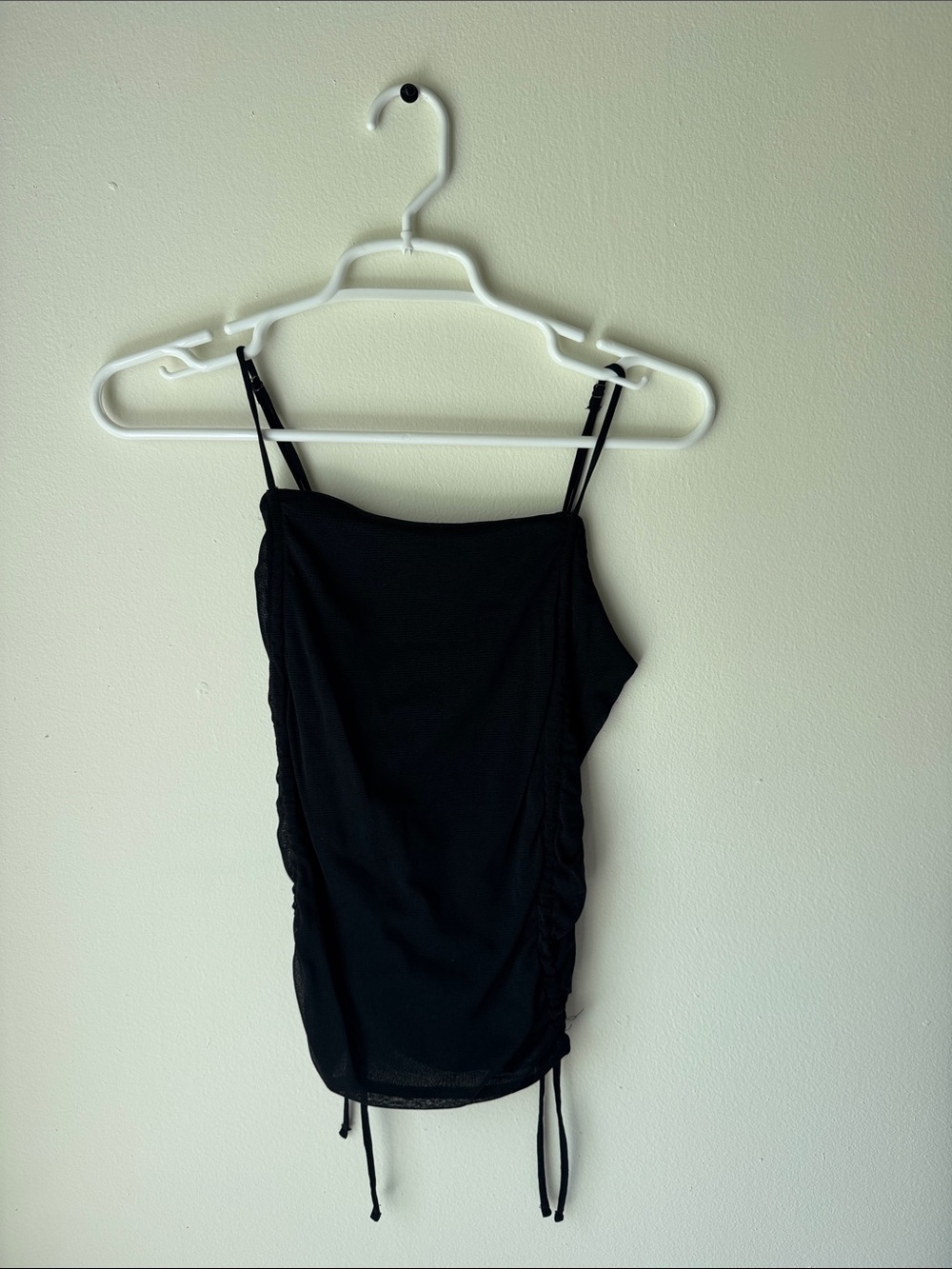 Urban Outfitters Black Ruched Spaghetti Strap Camisole